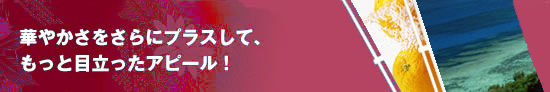 華やかさをさらにプラスして、もっと目立ったアピール!